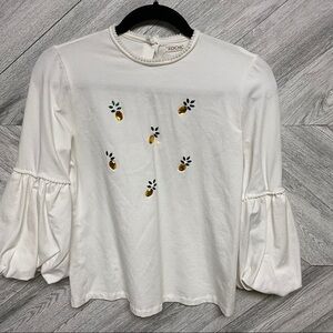 Kidichic | White Top With Pineapple Embellishments